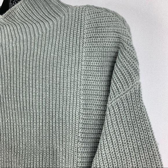 Caslon Grey Heather Mock Neck Ribbed Pullover Long Sleeve Sweater - Picture 4 of 7